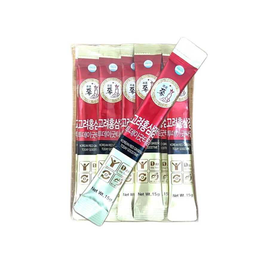Korean Red Ginseng Jeong Balance Time Gold Red Ginseng Hongsam Stick Золотой Экстракт красного корейского женьшеня 10 стиков по 15 г.