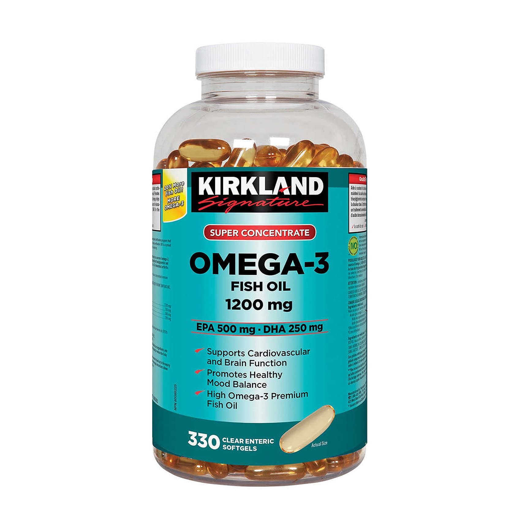 Kirkland Super Concentrate Omega 3 Fish Oil 1200 mg (330 капсул)