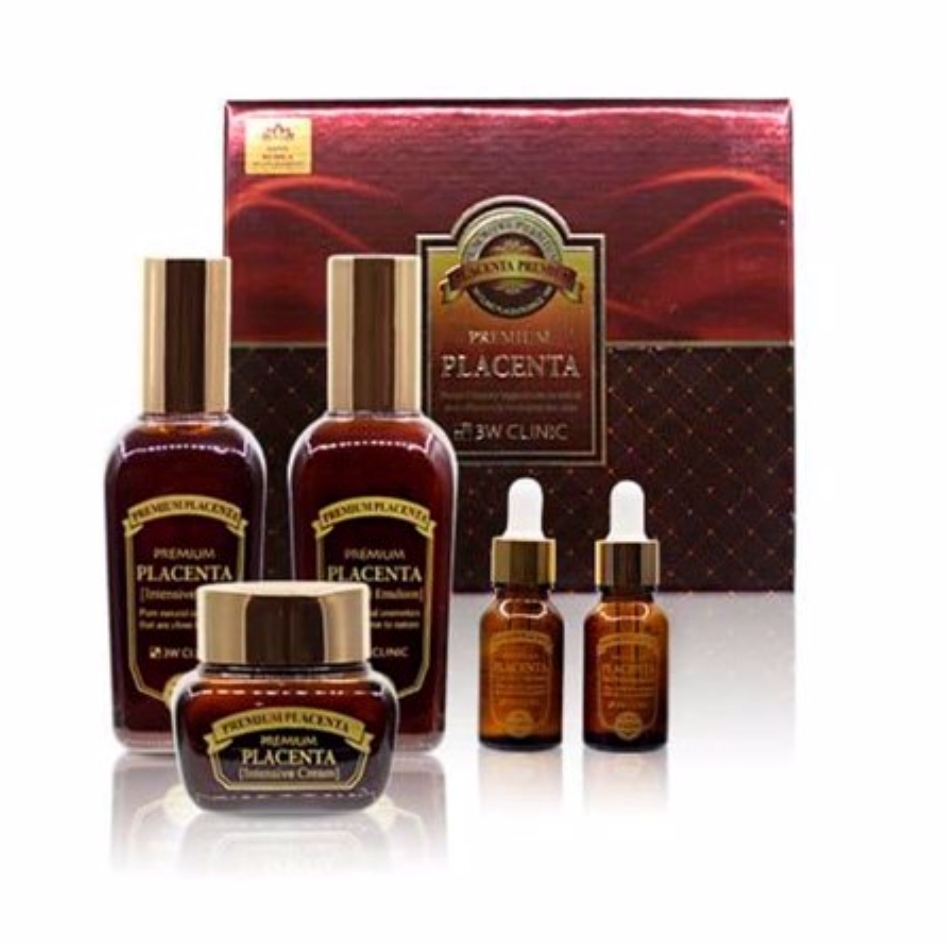 3W CLINIC PREMIUM PLACENTA 3 ITEMS SET Антивозрастной набор с плацентой (145мл+15мл+145мл+15мл+50мл)