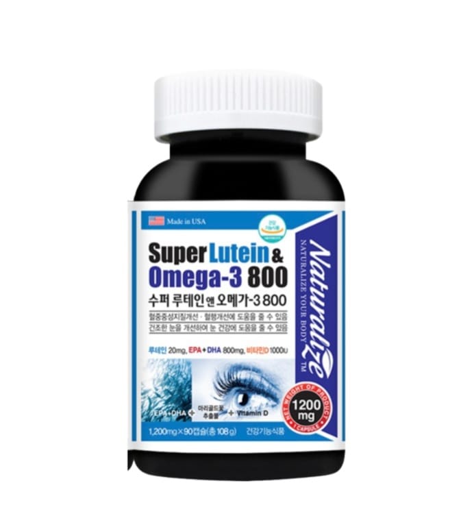 Naturalize Super Lutein & Omega-3 EPA+DHA 800 мг + Витамин D 1000 ме