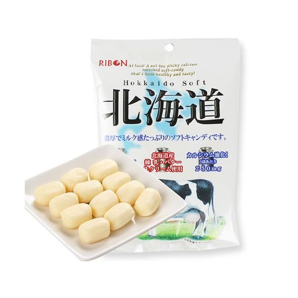 RIBON «HOKKAIDO SOFT» МЯГКАЯ КАРАМЕЛЬ МОЛОЧНАЯ, С КАЛЬЦИЕМ 110 ГР