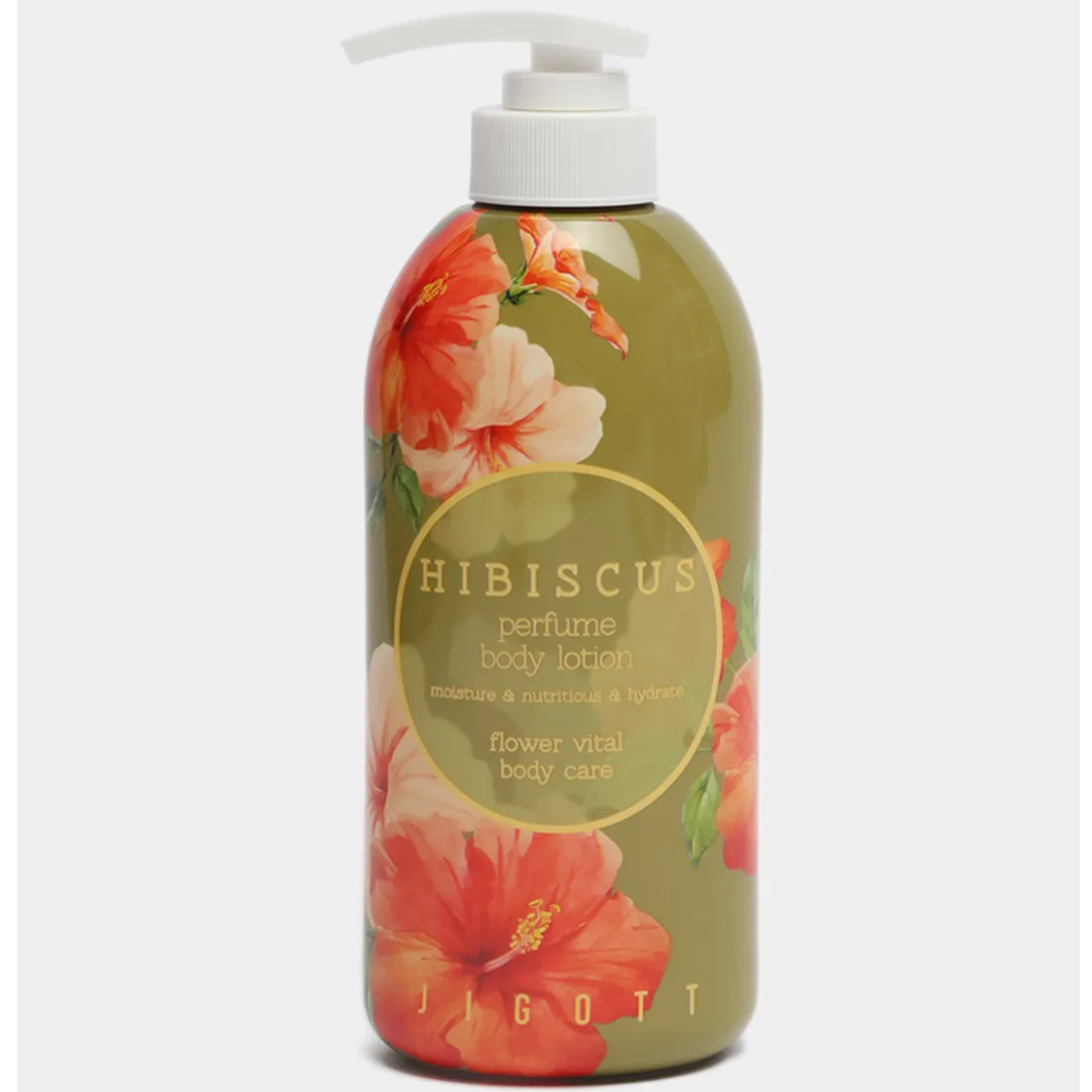 Jigott Hibiscus Perfume Body Lotion Парфюмерный лосьон для тела с экстрактом гибискуса (500 мл)