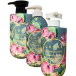 Jigott  Lotus Набор уходовых средств для волос и тела c экстрактом лотоса лосьон для тела + шампунь для волос + бальзам для волос
