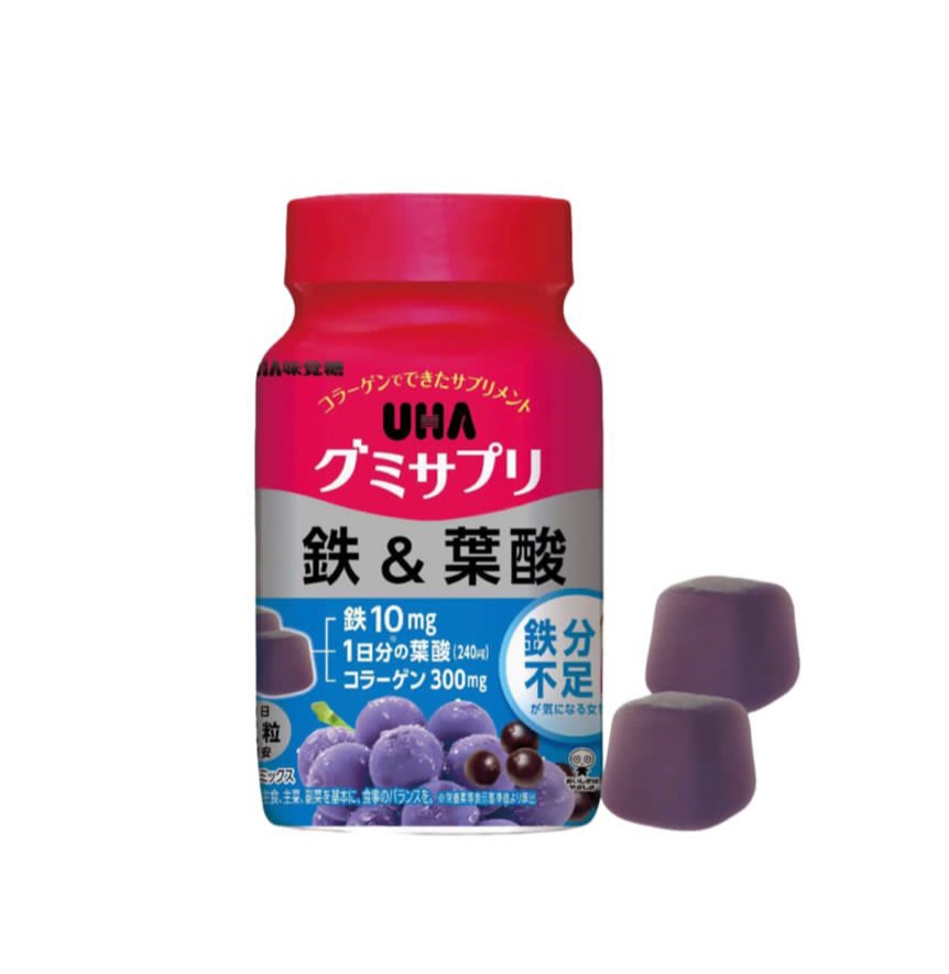 UHA Gummy Supple Железо и фолиевая кислота на 30 дней