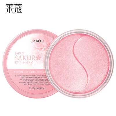 Laikou Japan Sakura Eye Mask Патчи для глаз  с экстрактом цветов сакуры  50 шт.