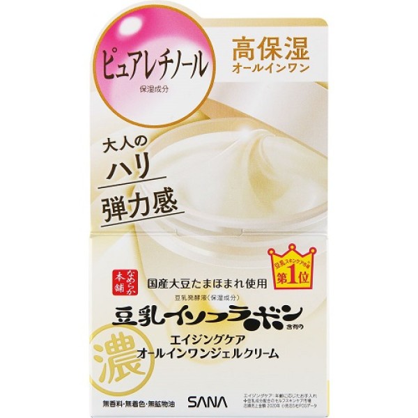 Sana Nameraka Honpo Wrinkle Gel Cream N Крем-гель от морщин с ферментированным соевым молоком, ретинолом и церамидами