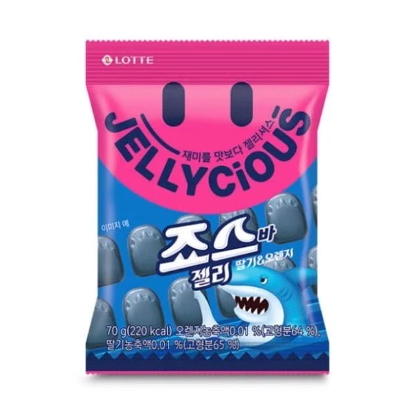 Lotte Мармелад жевательный «Jellycious» со вкусом апельсина и клубники 70 гр