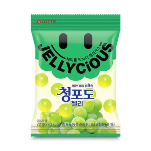 Lotte Мармелад жевательный «Jellycious» со вкусом зеленого винограда 72гр