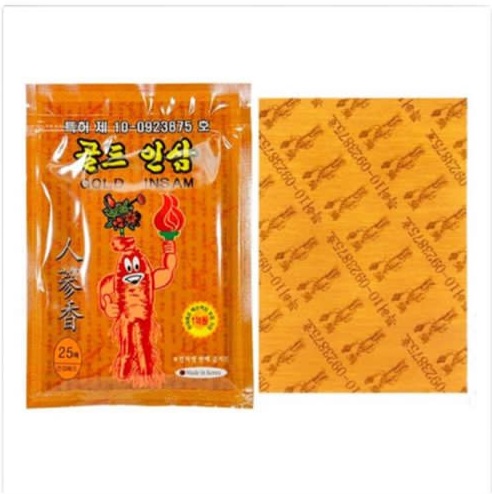 Korean Gold Insam Корейские лечебные пластыри с красным женьшенем (25 шт)