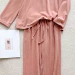 Женский повседневный костюм с капюшоном из шелкового флиса с шерстью (коралловый, синий)
