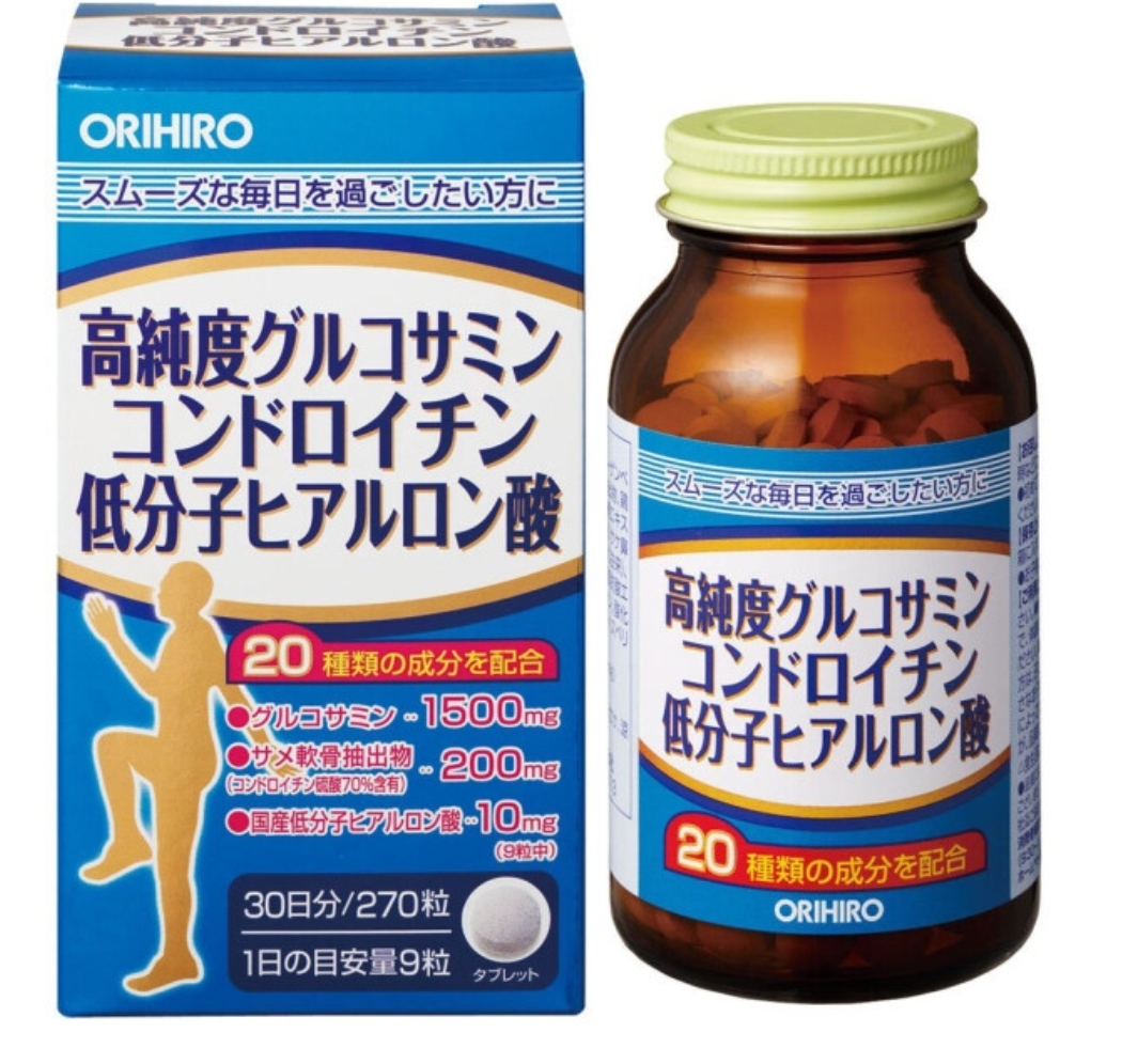 Orihiro Glucosamine With Chondroitin Глюкозамин с хондроитином для восстановления хрящевой и костной ткани на 30 дней