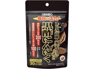 Orihiro Black Vinegar Garlic With Shijimi+Ginseng+Sesamin Натуральный комплекс для укрепления иммунитета Женьшень+орнитин +черный чеснок на 30 дней