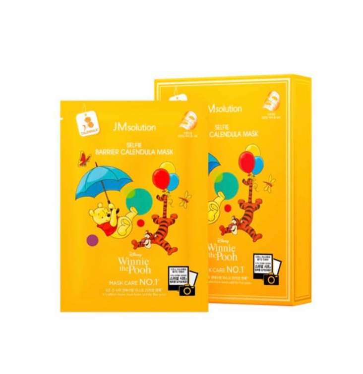 Jm Solution Selfie Barrier Calendula Mask  Питательная тканевая маска с календулой (30мл x 10шт) 