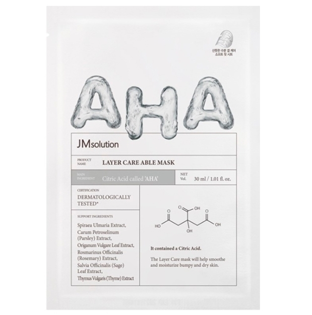 JM SOLUTION LAYER CARE ABLE MASKТканевая маска с AHA-кислотой (30мл * 10шт)