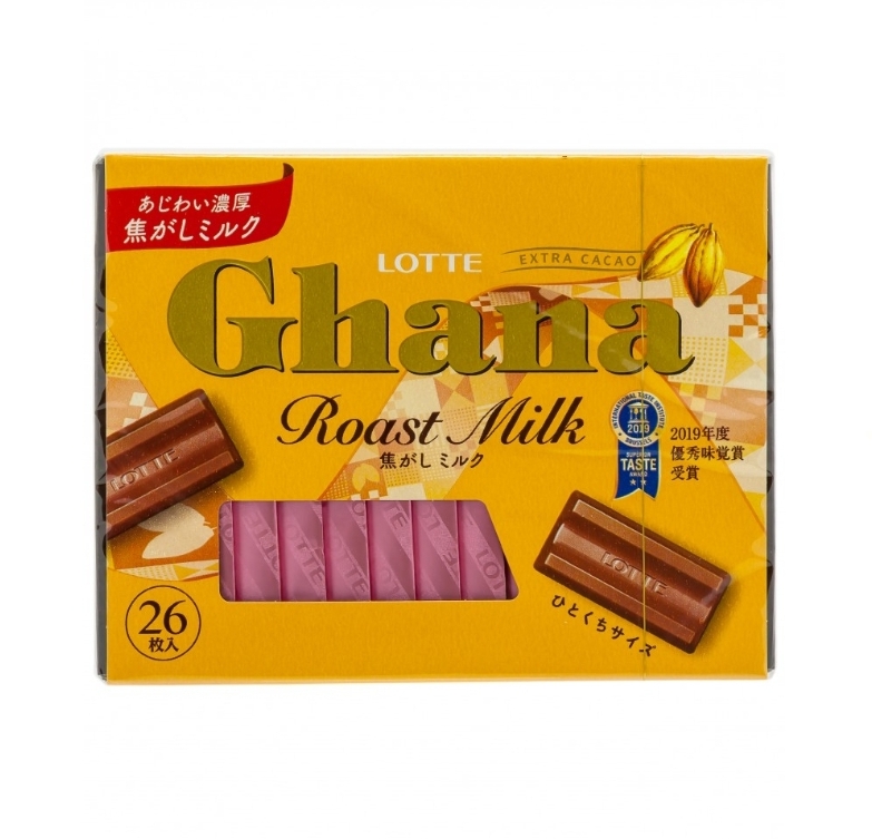 Lotte Шоколад Ghana Excellent топлёное молоко 26 шт.