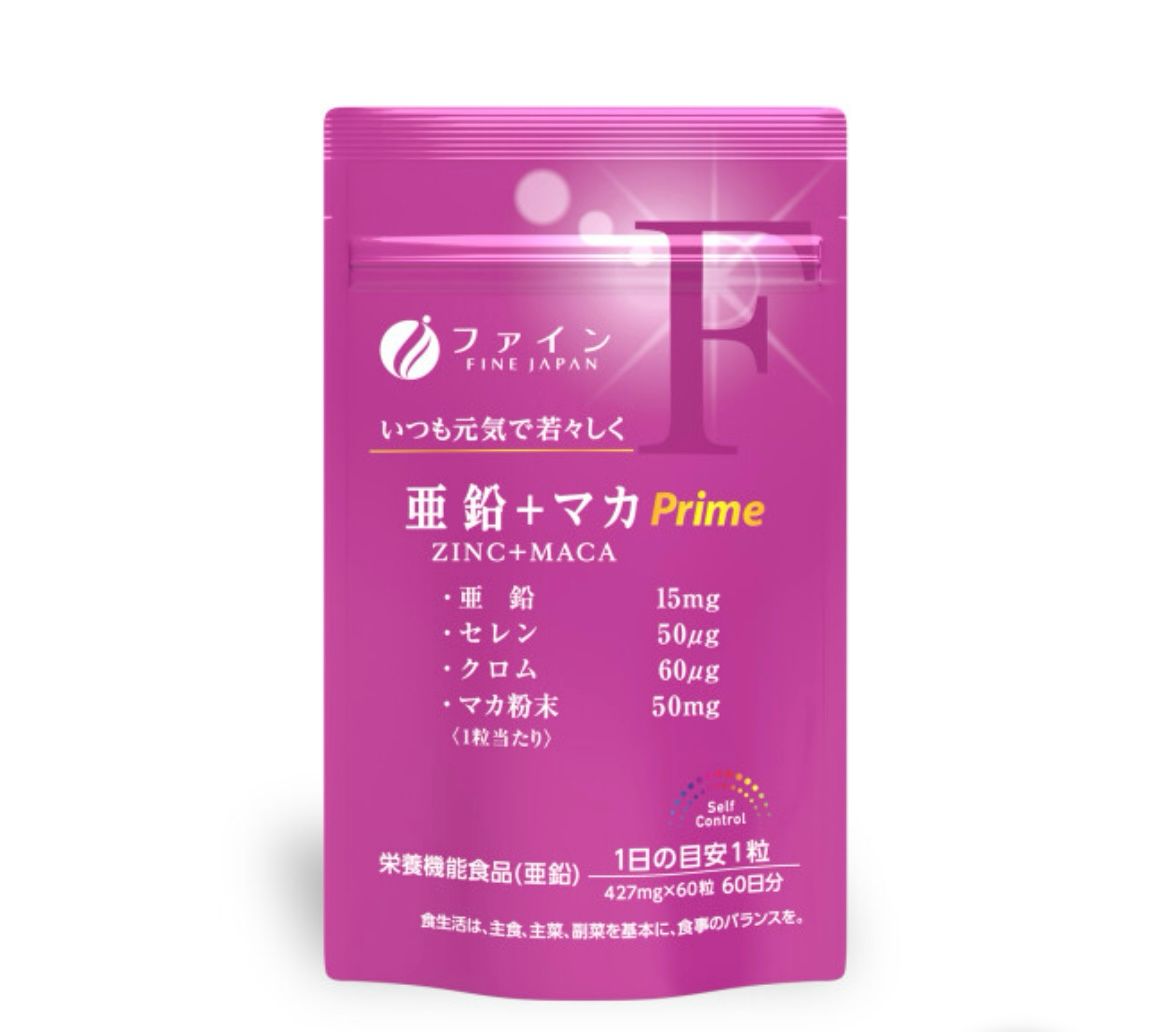 FINE JAPAN Zinc + Maca Prime Энергетический комплекс с цинком и макой на 60 дней