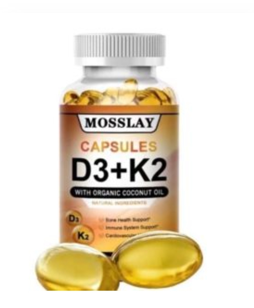Mosslay Capsules Витамин D3 + K2 с органическим Кокосовым маслом (120 капсул)