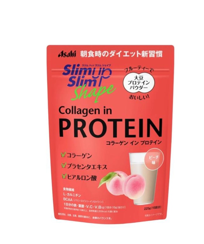 Asahi Slim Up Slim Shape Collagen In Protein Протеиновый напиток красоты с коллагеном, экстрактом плаценты и аминокислотами на 15 дней