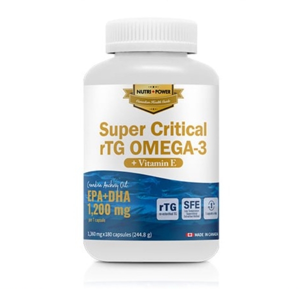 Nutri Power Super Critical rTG Omega — 3 + Vitamin E Комплекс Oмега 3 + витамин E (180 капсул)